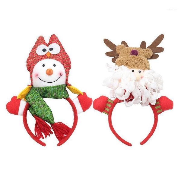 

christmas decorations 2 pcs headband santa claus and snowman headwear party favor1