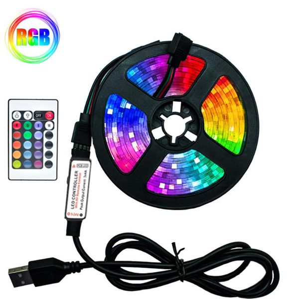 

strips led strip lights rgb smd2835 dc5v 1m 2m 3m 4m 5m usb infrared control flexible lamp tape diode tv background lighting luces