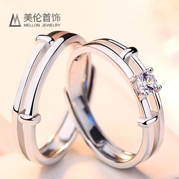 

925 silver fashion korean couple opening korean wedding ring