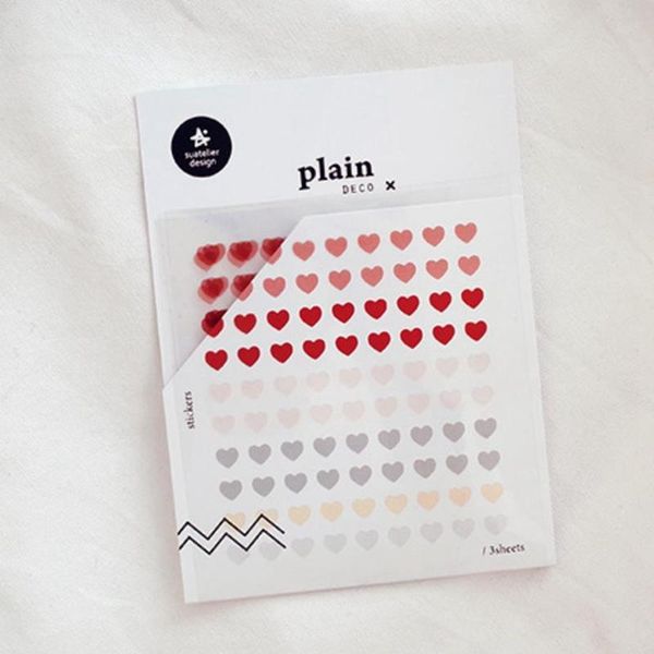 

3sheets korea suatelier scrapbooking book label paper sticker heart post-it note stationery diy craft decoration home supplies gift wrap