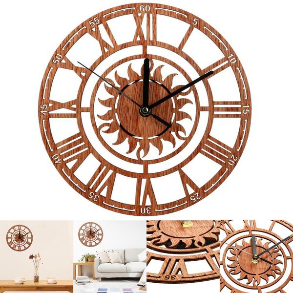 

wall clocks vintage wooden clock shabby chic rustic antique watches kitchen home decor retro living room