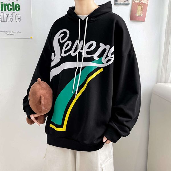 

sweater hooded long sleeve spring and autumn loose casual bottomed shirt coat fashion, Black