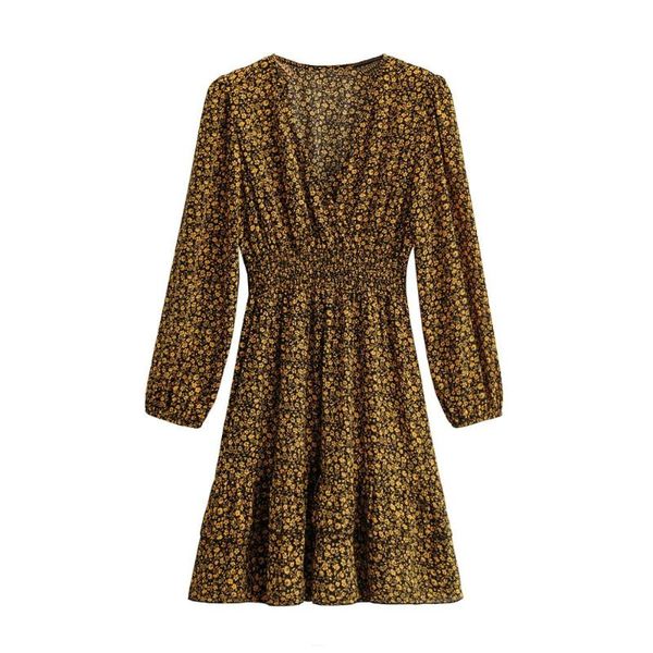 

autumn long sleeve dresses women's print loose waist dress fashion slimming casual, Black;gray