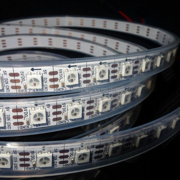 

4m dc5v addressable ws2812b led pixel srip,waterproof in silicon tube,74pcs ws2812b/m with 74pixels;white pcb strips