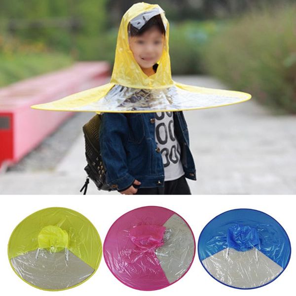 

umbrellas cute child rain coat colorful raincoat umbrella headwear hat cap foldable outdoor fishing cover transparent