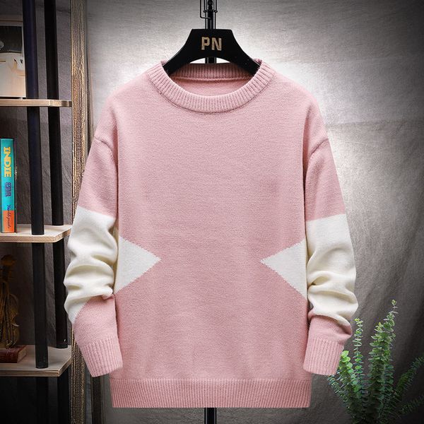 

men's hoodie sweaters loose wild round neck teenager casual knitted bottoming shirt clothes sweater autumn and winter new products kore, Black;brown
