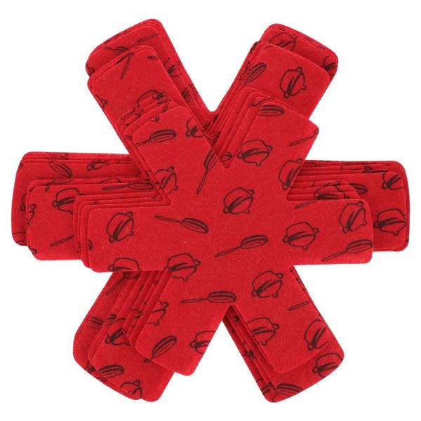 

mats & pads 12pcs flower printed tableware thermal insulation pot cup (red)