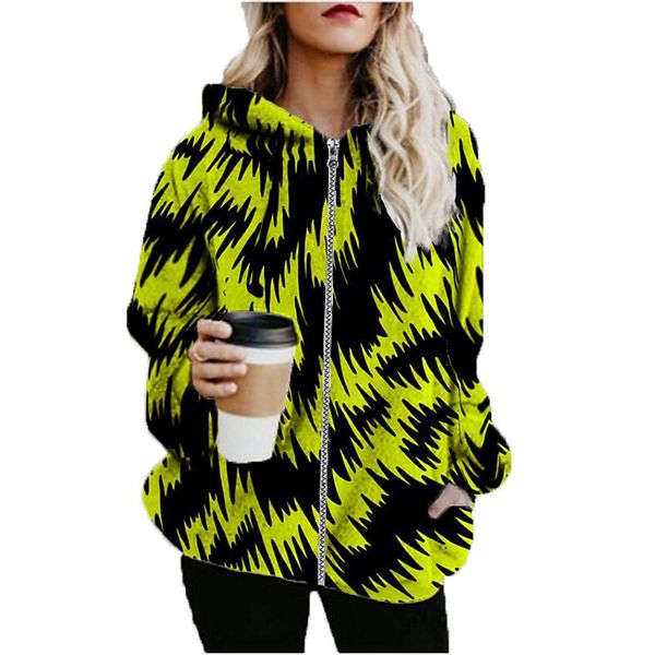 

exceptional 3d printing zipper hoodied& sweatshirts jacket sports fall & winter regular coat loose active streetwear long sleeve print going, Black