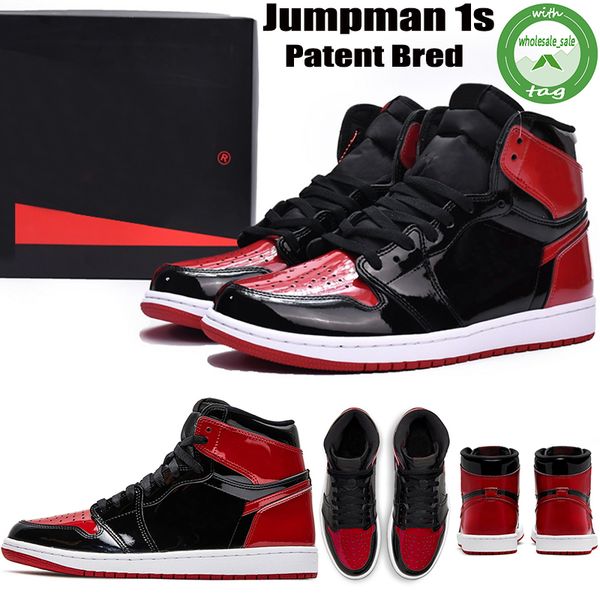 

1 1s basketball shoes patent bred university blue jumpman womens sneakers fashion new designer mens trainers with box