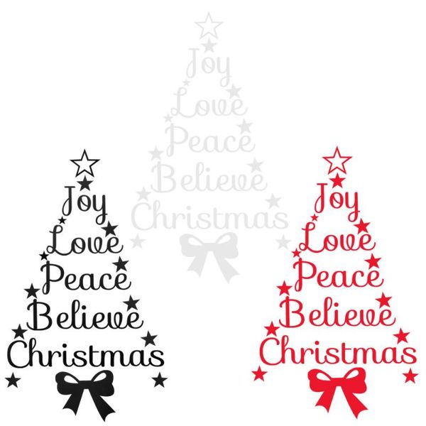 

greeting cards 3pcs christmas blessing tree wall decals festive self-adhesive words glass floor stickers window for pa