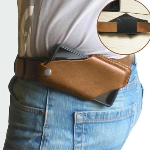 

outdoor bags leather mobile phone case cover pack men portable waist bag belt clip holster travel hiking cell pouch purse