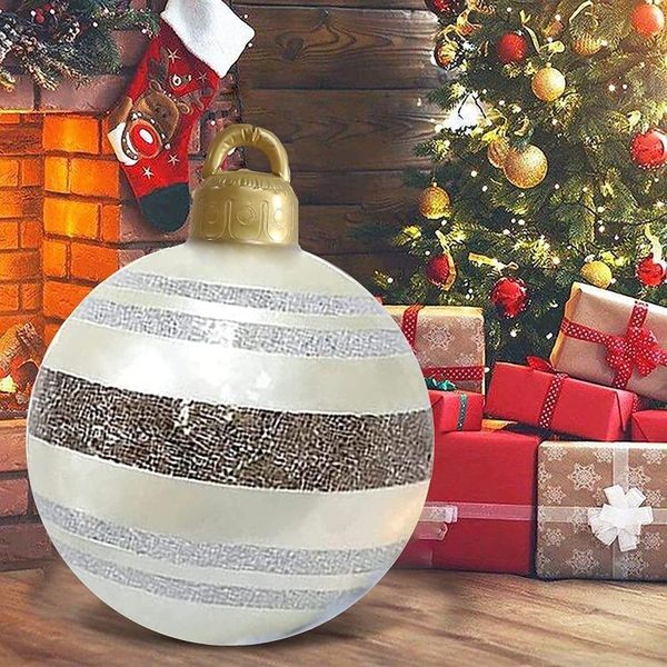 

party decoration 23.6inch christmas balls ornaments outdoor atmosphere pvc inflatable toys for home xmas decorations navidad 2022
