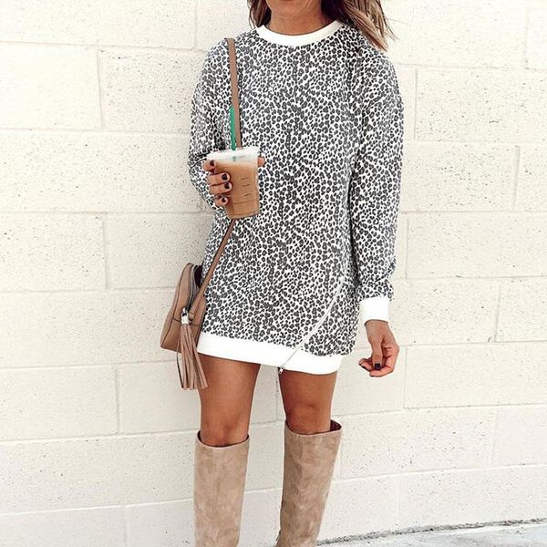 

women's hoodies & sweatshirts leopard long for women zipper shirt pullover lady autumn sweatshirt sport suit female streetwear, Black