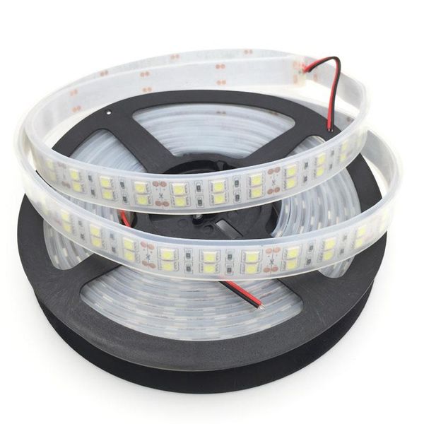 

double row waterproof led strip 600leds 120leds/m 12v 35w white/warm white strips
