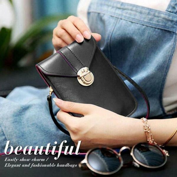 

women buckle pu convenient crossbody bag handbag mobile phone v1f5 duffel bags