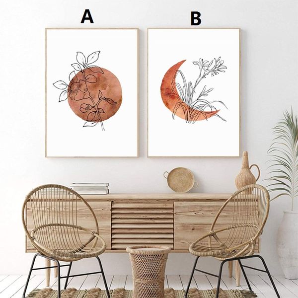 

unframed painting new modern minimalist literary flowers duplex wall art poster