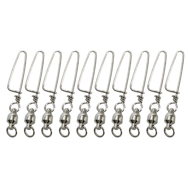 

10pcs fishing rolling metal swivel connector rings tackle (2#) hooks