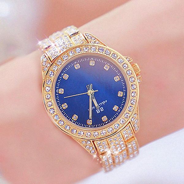 

wristwatches bs women watch 2022 elegant dress female watches gold quartz ladies wrist blue diamond woman, Slivery;brown