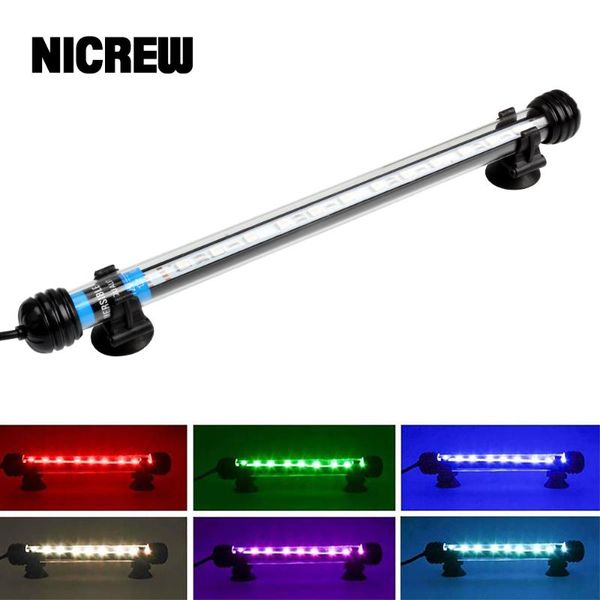 

aquariums lighting nicrew aquarium light led waterproof fish tank submersible lamp smd bar 18-48cm for 100v-240v