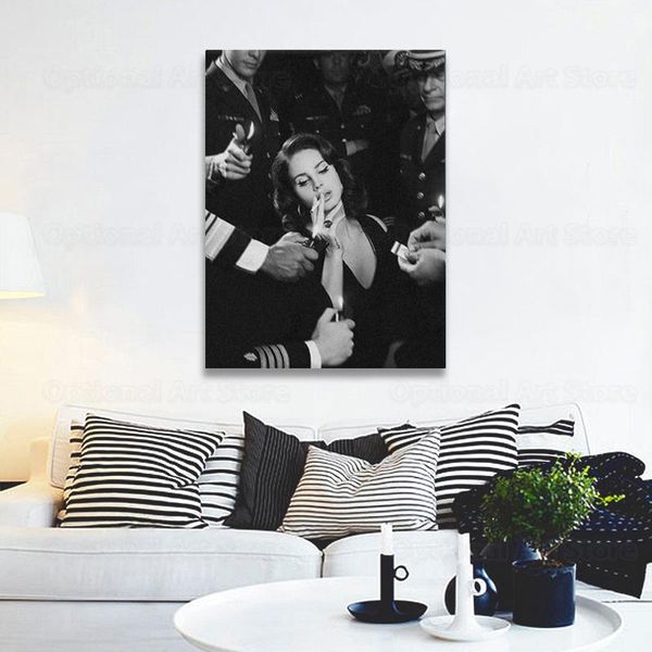 

home decor wall art canvas painting print lana del rey poster black and white pictures posters modular picture for bedroom paintings
