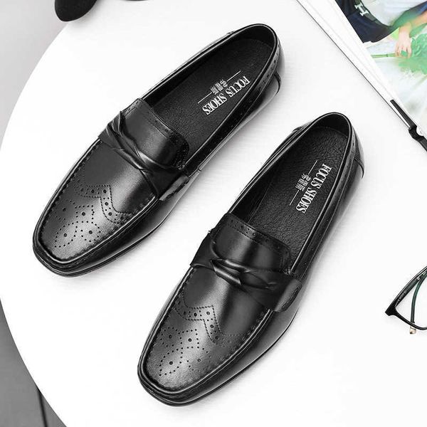 

summer doudou sho genuine leather men's youth korean version driving layer cowhide casual men's