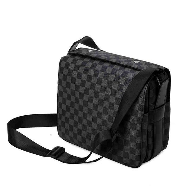 

handbag single shoulder bag men's messenger 2021 versatile fashion brand business multifunctional large capacity briefcase, Black;red