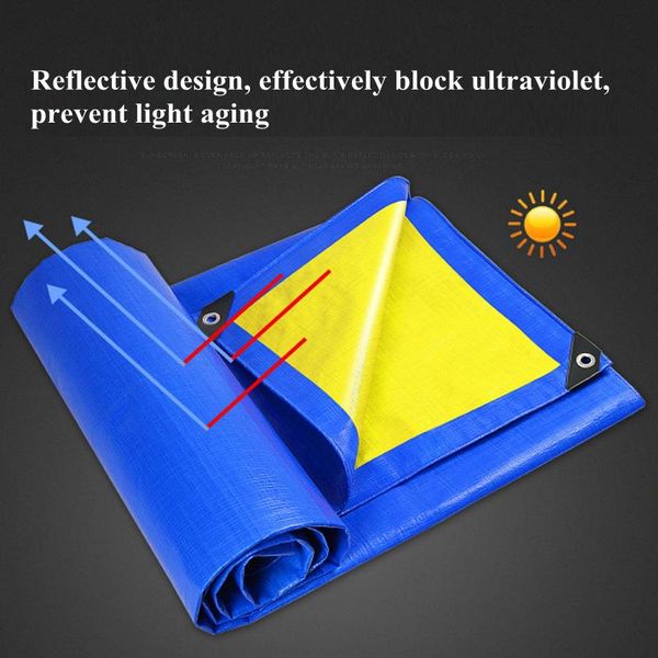 

shade blue-yellow pe tarpaulin rainproof cloth sail boat truck canopy tarp ground sheet camping waterproof pet house cover
