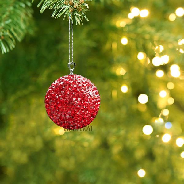 

interior decorations assorted color christmas ball tree ornaments balls xmas car rearview mirror crystal hang pendant gift