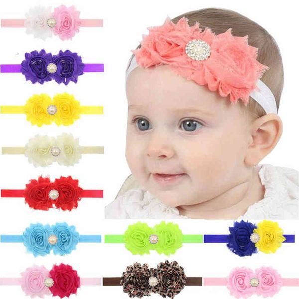 

hair accessories born baby infants headbands suowers shabby fabric girls kids hairbands bow rhinestone head bands hair accessories 37colors, Slivery;white