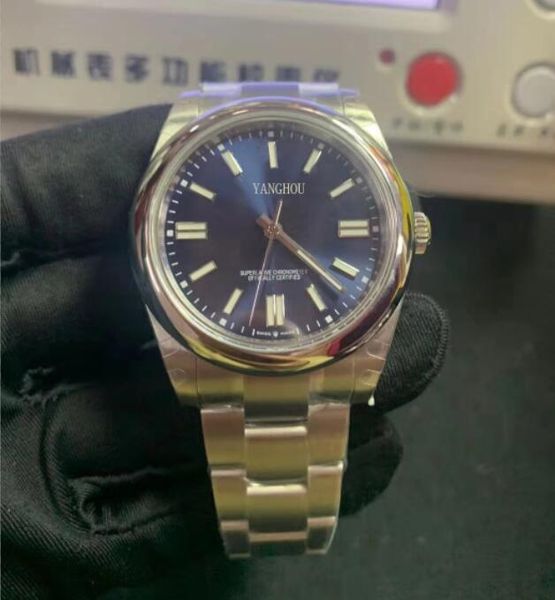 

wristwatches blue dial men's watches r124300 41mm sapphire luminous bp maker mechanical real po asia 2813 automatic 316l steel, Slivery;brown