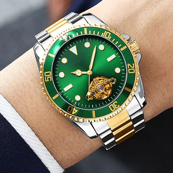 

tiannbu tianbo automatic mechanical watch green water ghost series men's, Slivery;brown