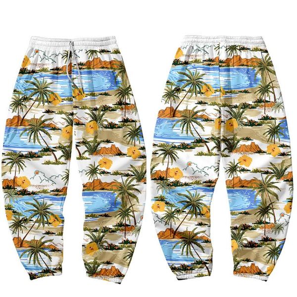 

men's pants fashion men hawaii pocket cargo 2021 joggers harajuku sweatpant hip hop loose trousers sweatpants, Black