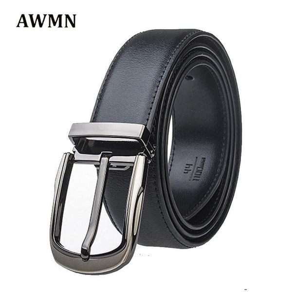 

belts awmn genuine leather men width 3.8cm designer pin buckles belt black and coffee 72, Black;brown
