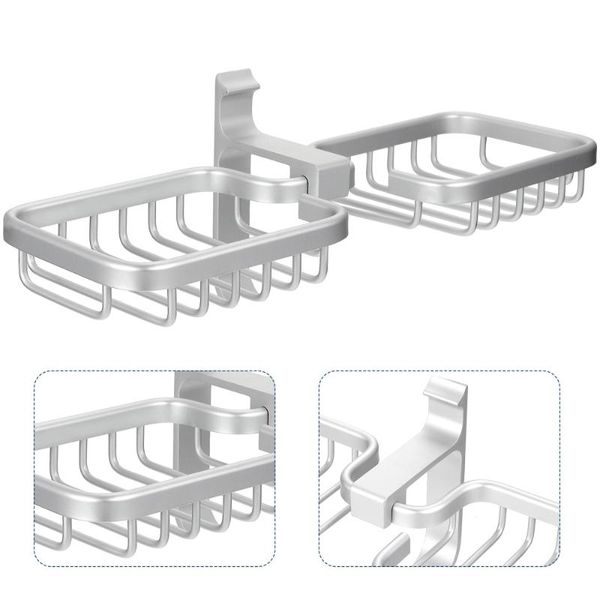 

pc wall-mounted drain holder shelf storage bracket with nail-glue soap dishes