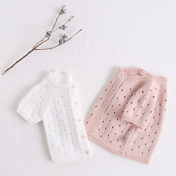 Младенческое пальто Летний бренд Baby Girls Cardigan Toddler свитер, вылаблюнный ремень мода милая вязаная куртка 210429