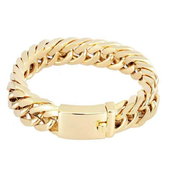 

fashion 18k real gold plating bracelet personality bracelets electroplating alloy double buckle trend atmospheric bracelet, Black