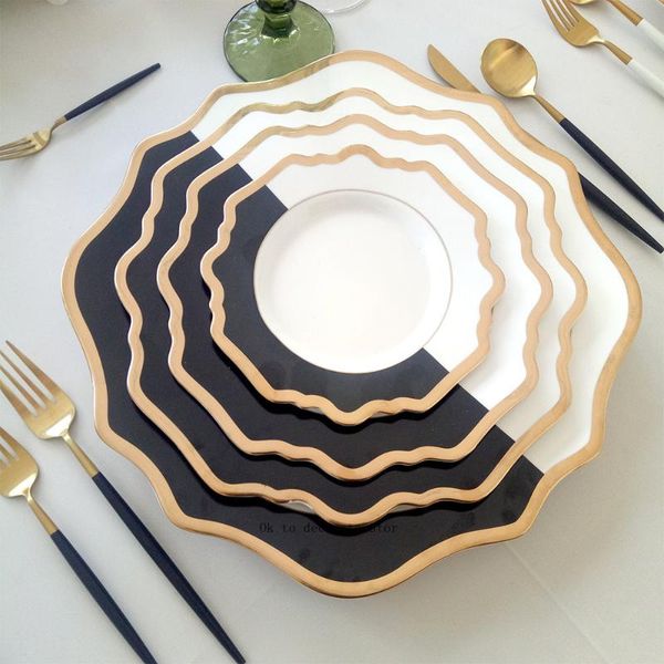 

dishes & plates ceramic tableware set black and white phnom penh sunflower plate nordic creative home wedding el ornaments