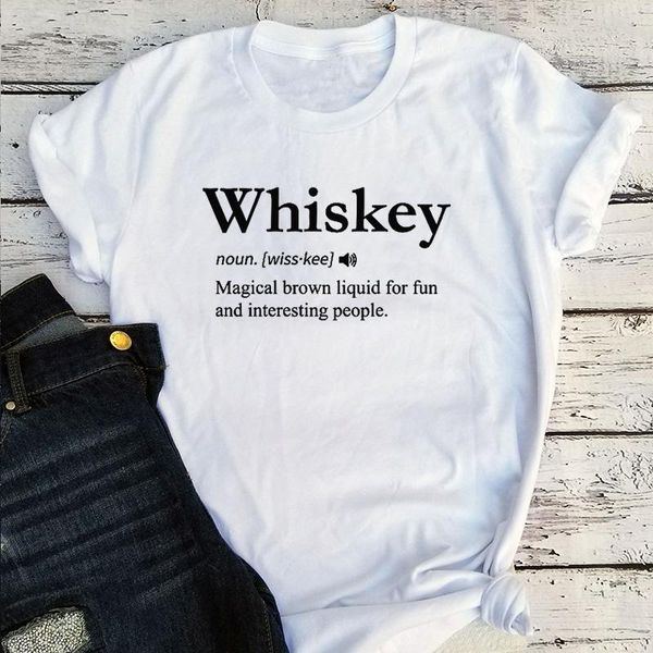 

women's t-shirt whiskey shirt fashion gift harajuku girls plus sizebar tshirt drinking alcohol tee 2021, White