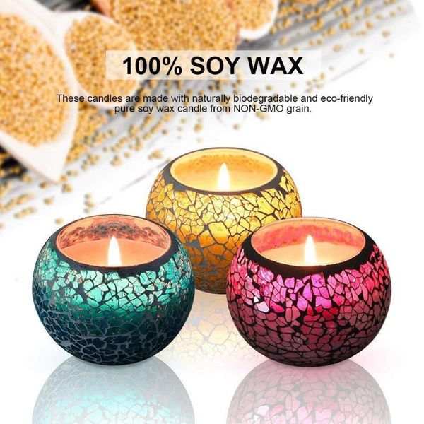 

candles 3pcs/set home scented soy wax kit hand made jar with creator scent,of rose lavender
