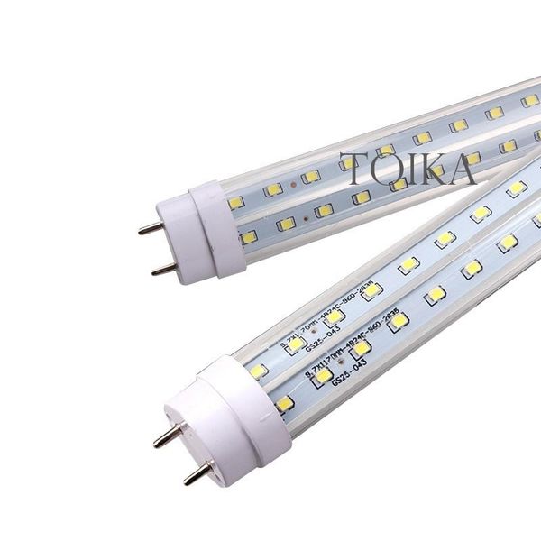 

bulbs toika 100pcs 20w 600mm 2ft t8 v-shaped led tube light smd2835 ac85-277v 240degree dual-end powered