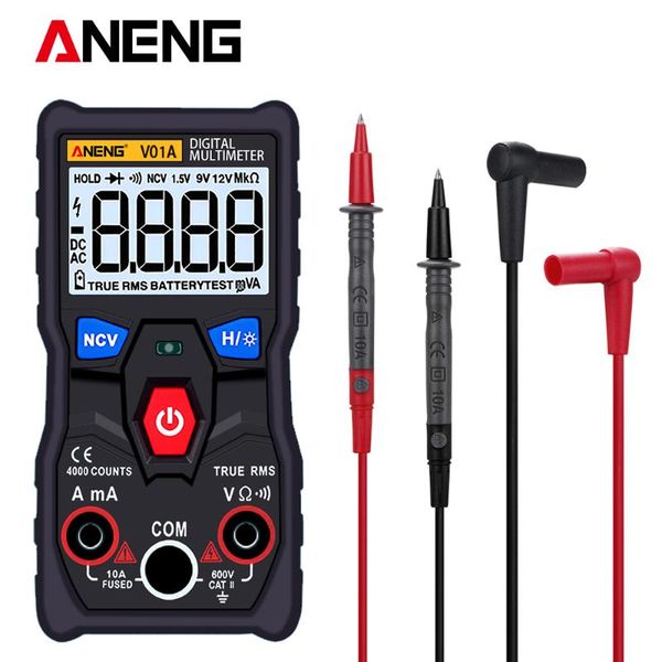 

multimeters v01a digital multimeter automatic true-rms intelligent ncv 4000 counts ac/dc voltage current ohm test tool