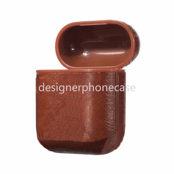 

designer airpod cases for airpods pro 1 2 anti-lost pu leather with metal mark l earphone protector