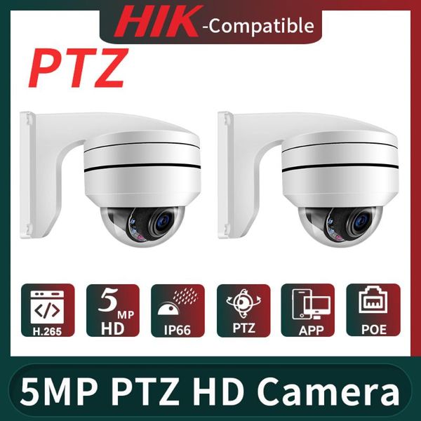 

cameras 5mp 4x ptz speed dome poe ip camera 2.8mm-12mm security surveillance cctv ir p2p plug&play with hikvision 2pcs/lot