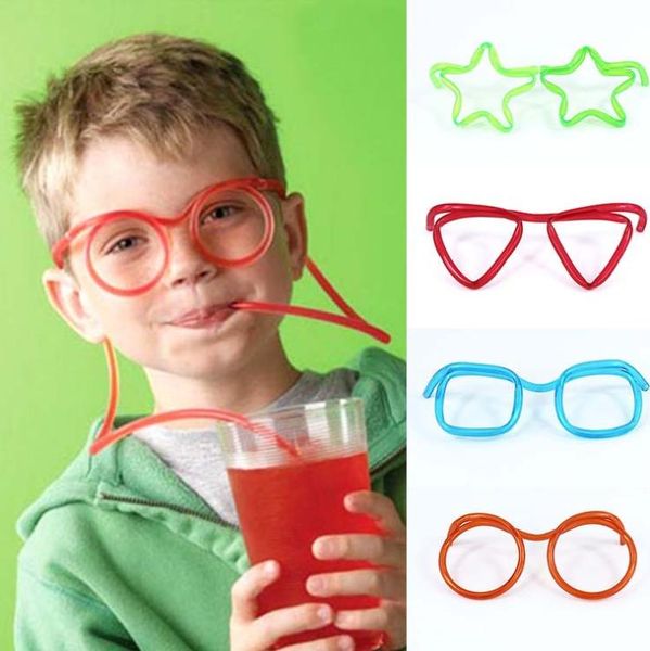 Diversão engraçado coquetel bebida canudo criativo arte crianças glasses palha crianças brinquedo presentes partido jogo suprimentos