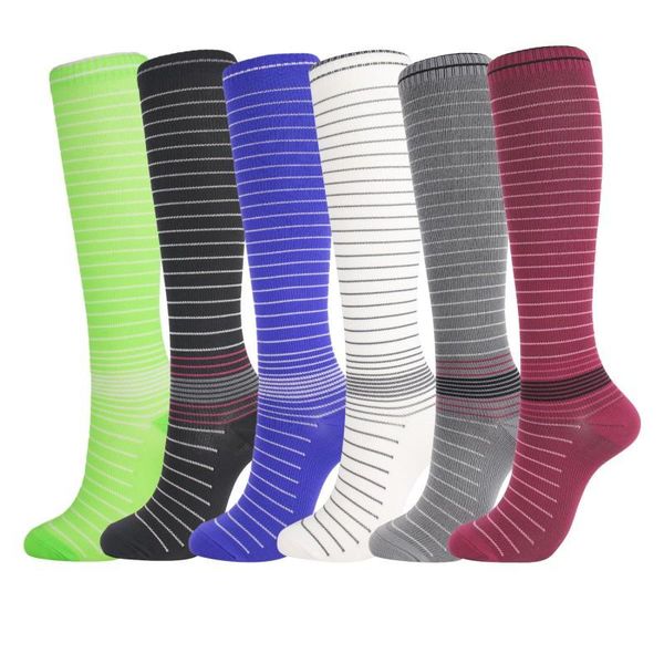 

compression socks knee tree deer striped printed high/long christmas cap polyester nylon hosiery footwears accessories sports, Black