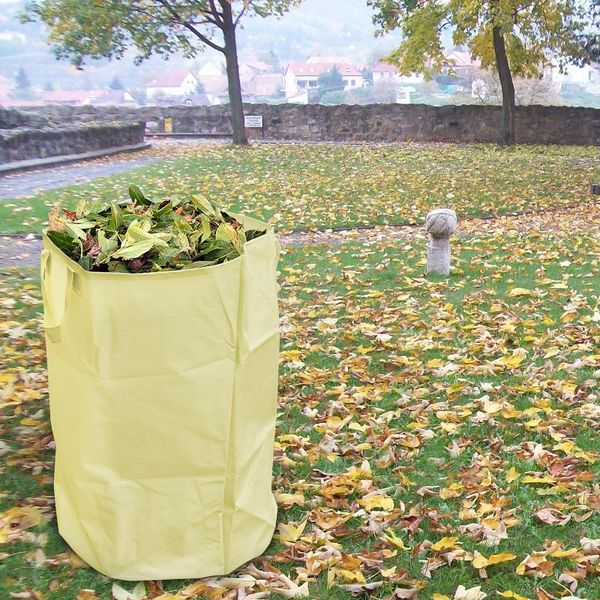 

storage bags collecting and sorting garbage with plants flowers garden leaf bag cloth organization park