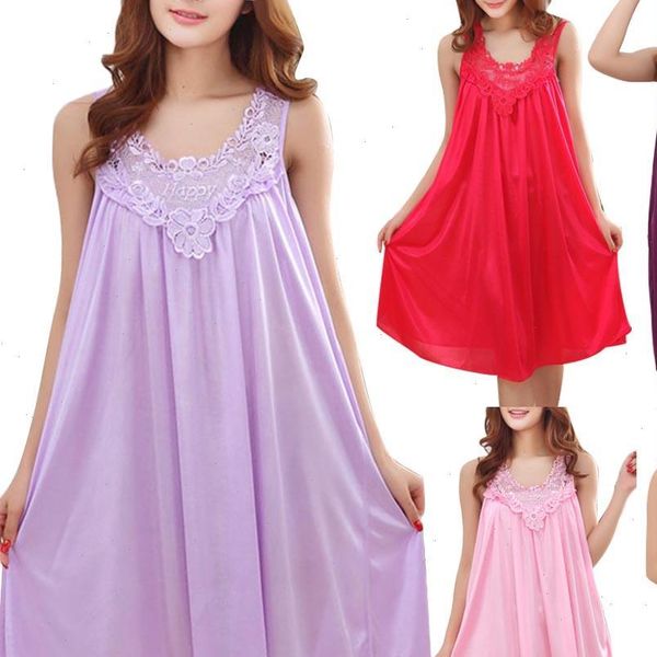 

lace womens sleepwears strap nightdress sling dress robe de chambre, Black;red