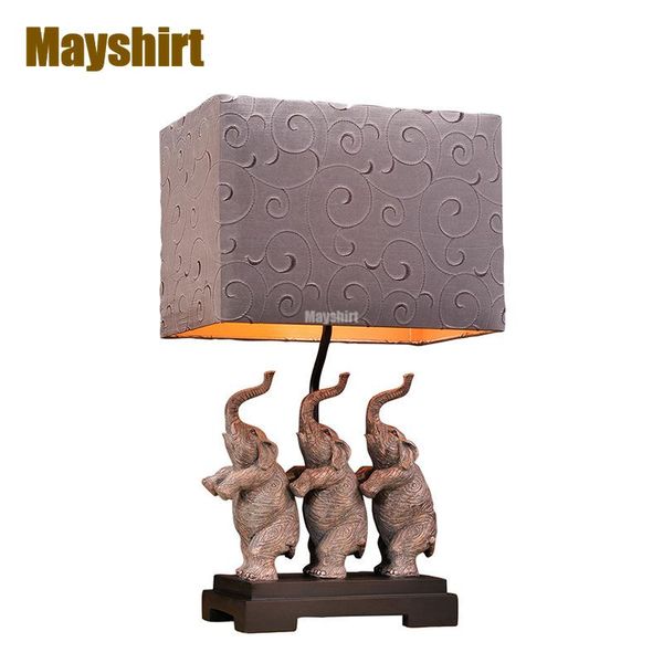 

table lamps retro elephant resin lamp for bedroom classical european bedside living room light home decor thailand fixture