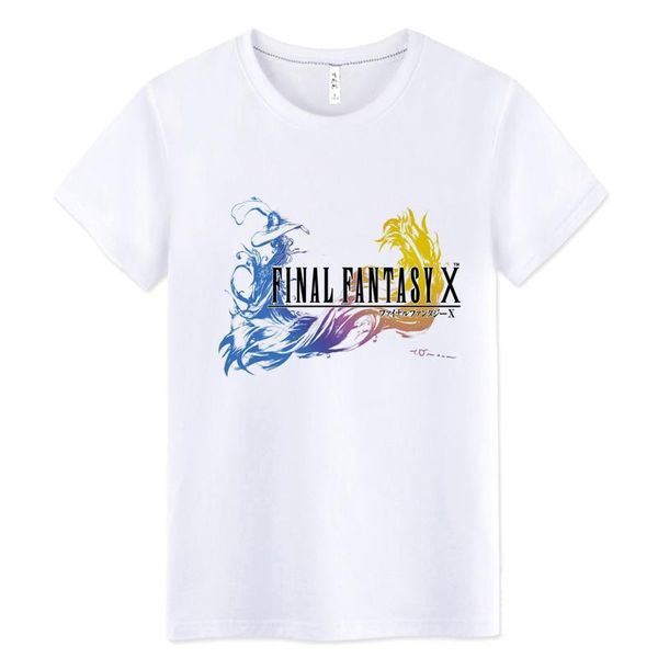 

men's t-shirts final fantasy cloud strife sephiroth cotton tees t-shirt tee wolf loose t shirt, White;black