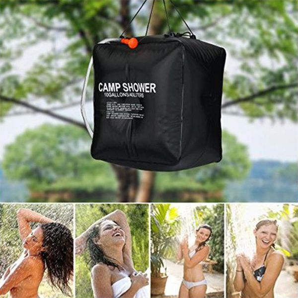 

camp shower bag 40l large capacity solar heated bathing pocket outdoor portable traveling camping hiking climbing cleaning bags